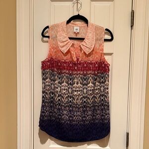 CAbi Women's Sleeveless Ombre Blouse - Orange, Red, Purple